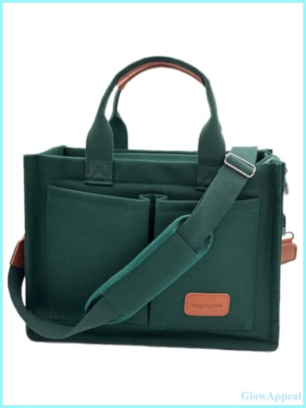 Large Canvas Tote Bag for Women Work Bag with Pockets Laptop Crossbody Purse